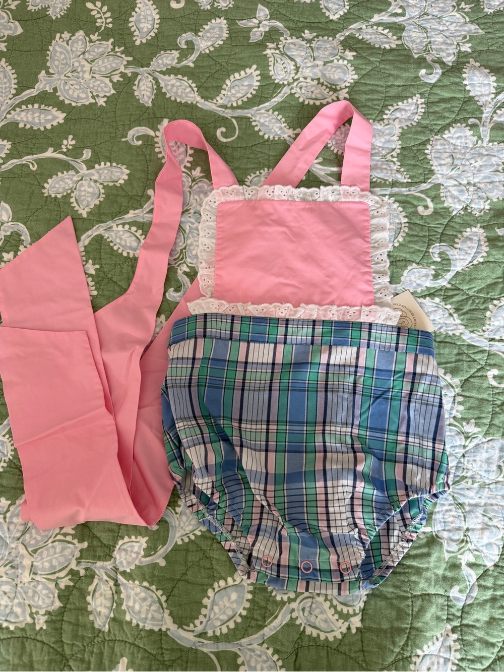 TBBC Sally Sunsuit Lauderdale Pier Plaid Pier Party Pink